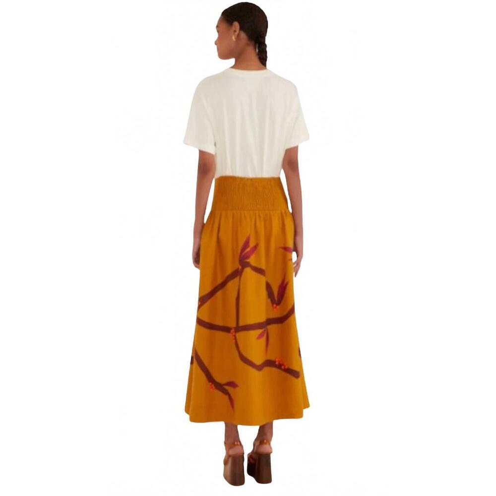 NEW FARM RIO bird-print maxi skirt in brown - Picture 3 of 5